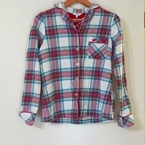 crown & ivy small multi colored plaid pajama top